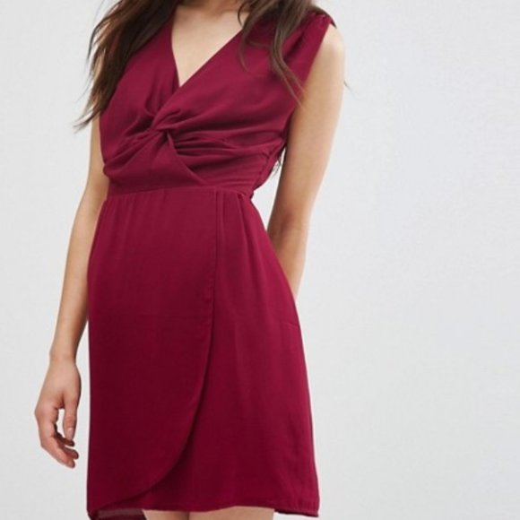 ASOS Wal G Summer Dress Mini/Wedding/Maroon - Picture 1 of 10